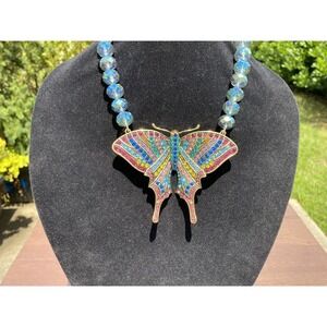 NEW HEIDI DAUS *Modern Monarch* Beaded Crystal Butterfly Necklace